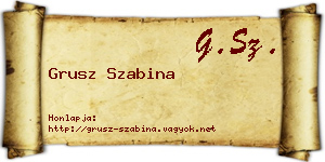 Grusz Szabina névjegykártya